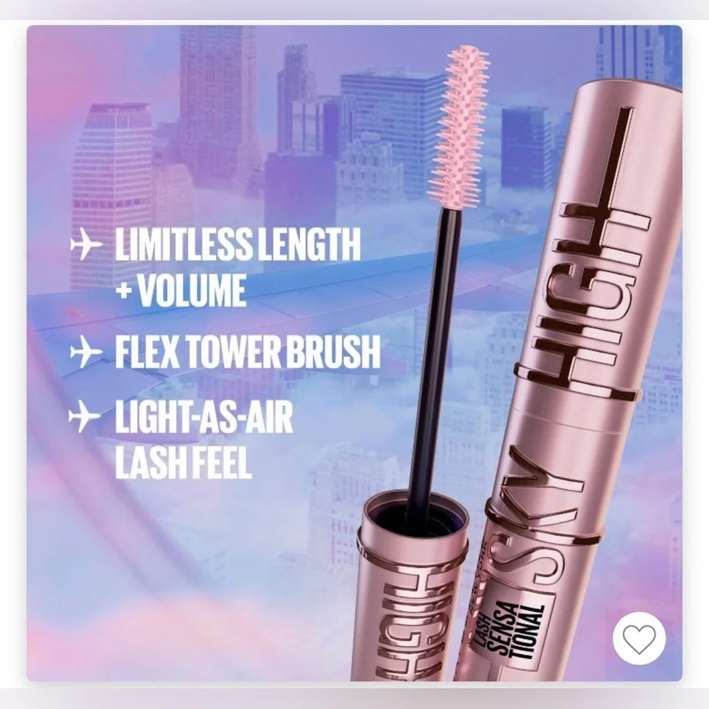 MAYBELLINE SKY HIGH LASH SENSATIONAL MASCARA - NWOB BLACKEST BLACK